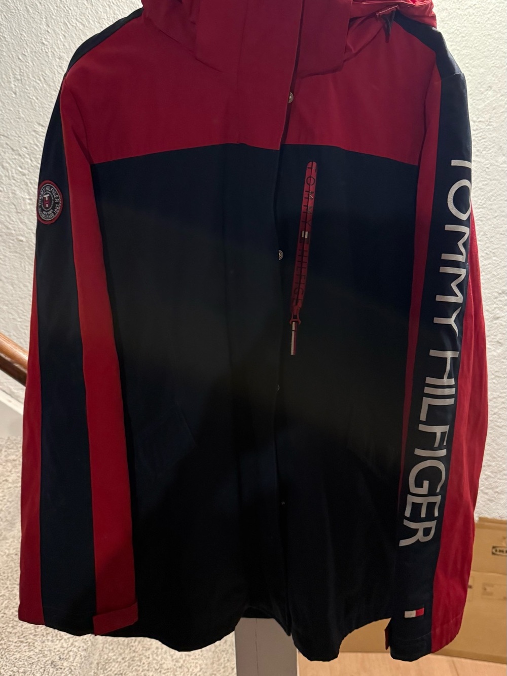 Tommy Hilfiger Women’s Red & Black Hooded Jacket